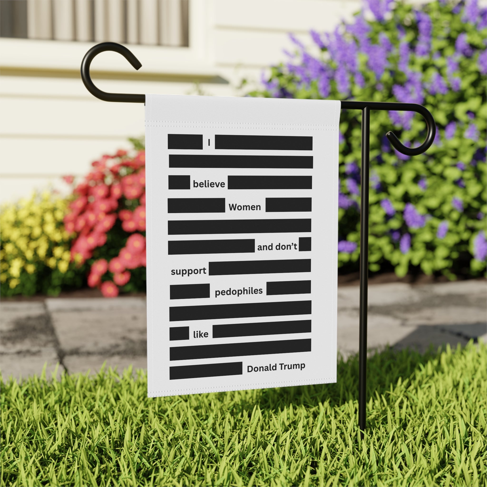 Garden Flag — Redacted Quote Protest Design
