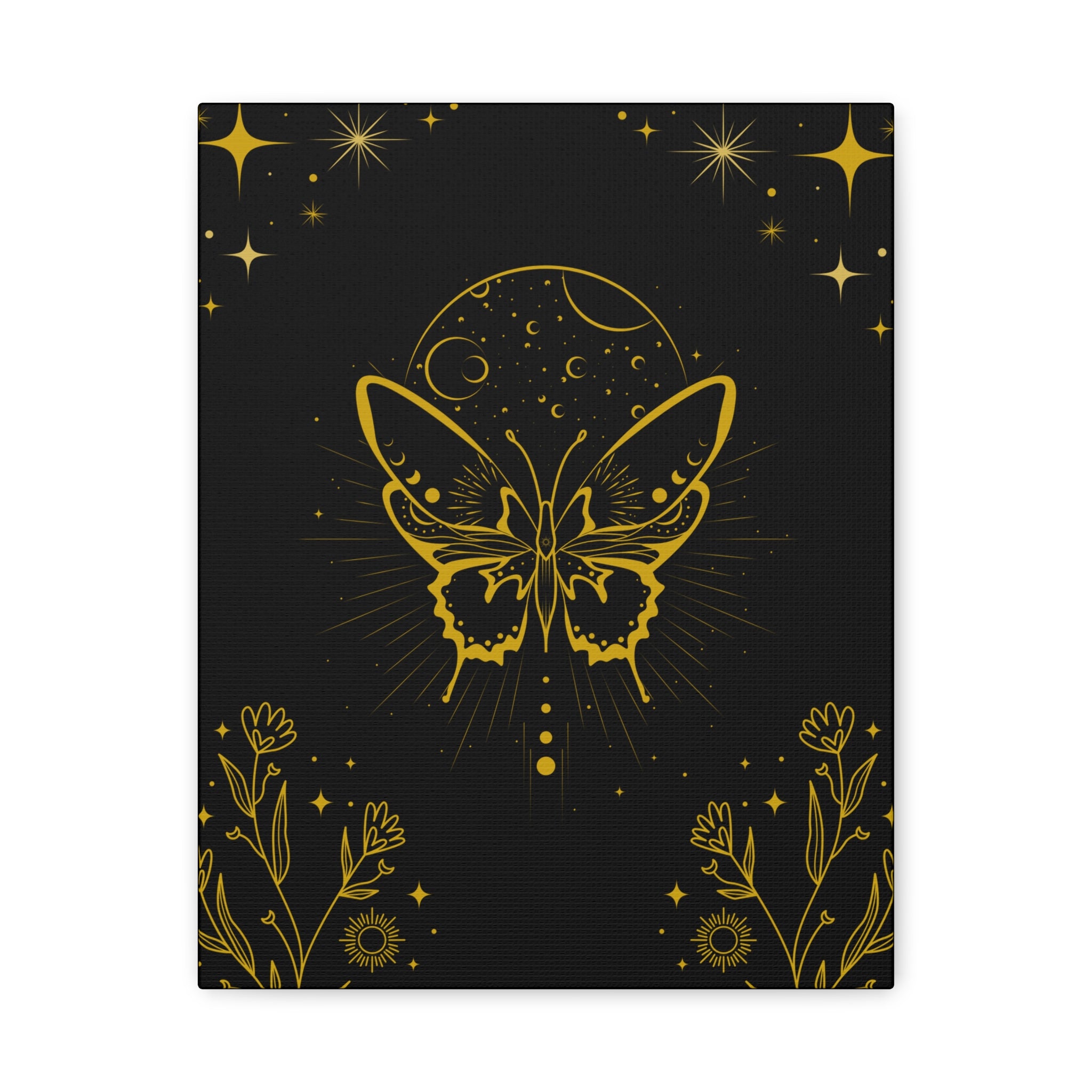 Mystic Gold Butterfly Canvas Wall Art