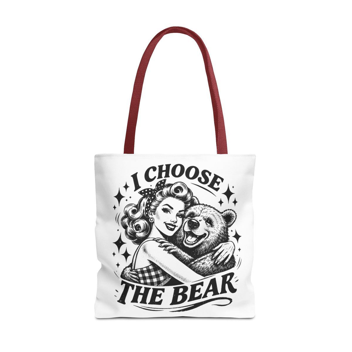 I Choose The Bear Retro Graphic Tote Bag