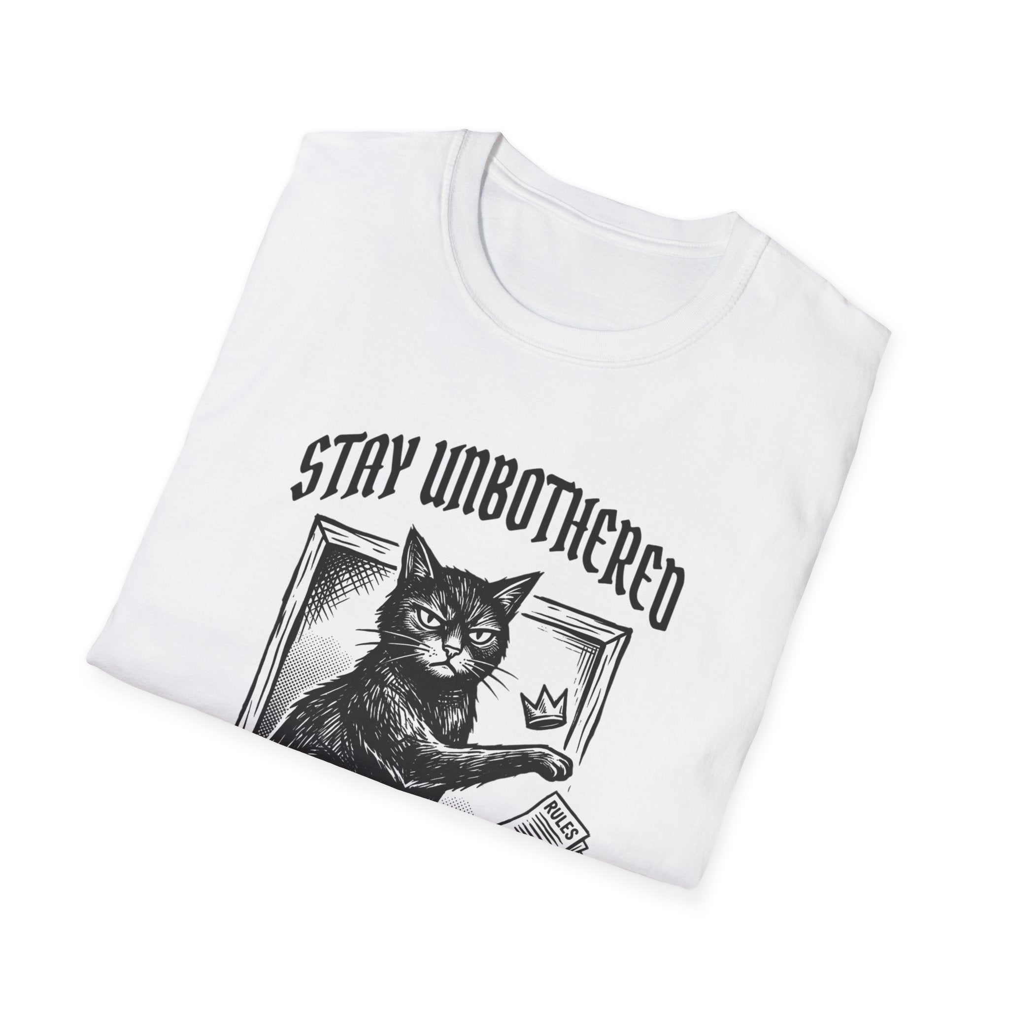 Stay Unbothered Stay Untamed Black Cat Tee | Edgy Cat Shirt | Unapologetic Women’s T shirt Dark Aesthetic Cat Tee | Glitter and Rage
