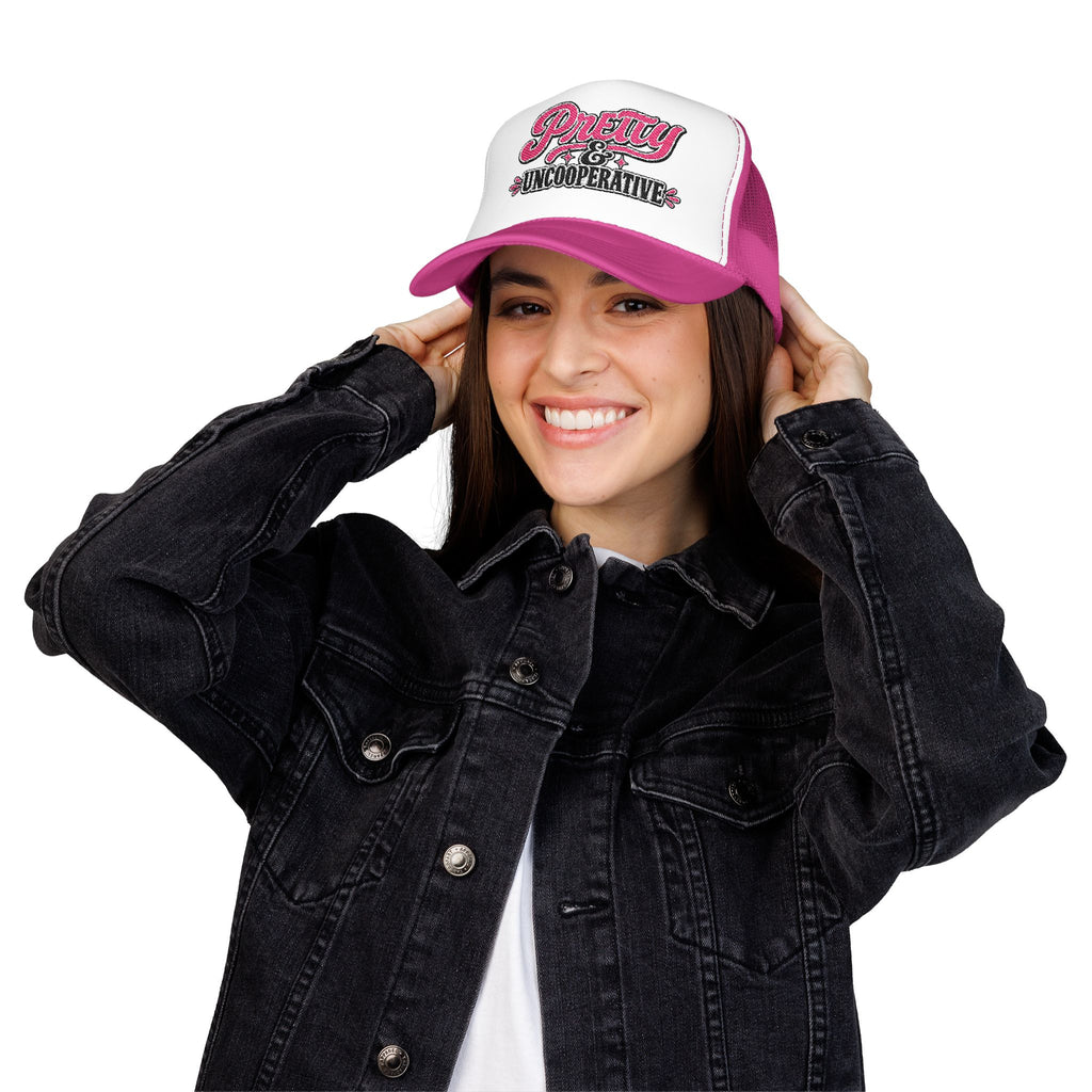 “Pretty & Uncooperative” Trucker Hat | Feminist Snapback