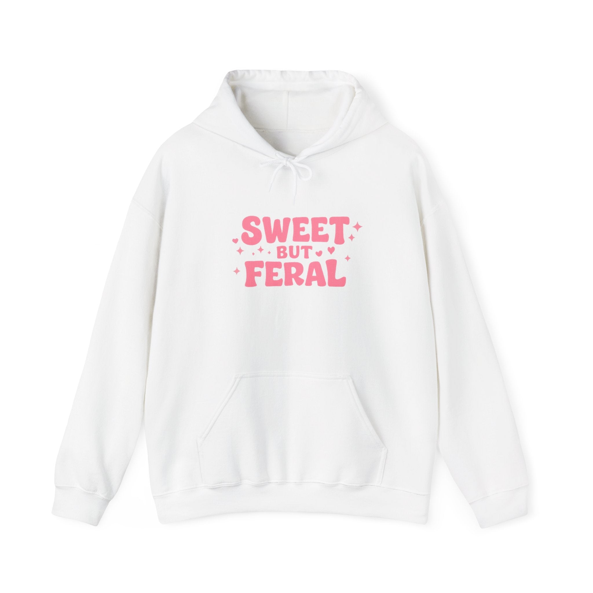 Hoodie — "Sweet But Feral" Pink Graphic Pullover