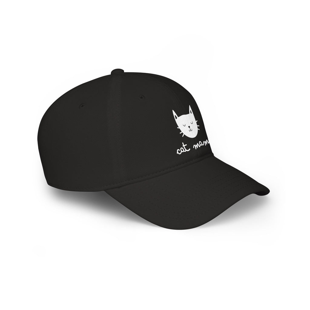 Cat Mama Baseball Cap — Cute Cat Face Embroidered Low Profile Hat
