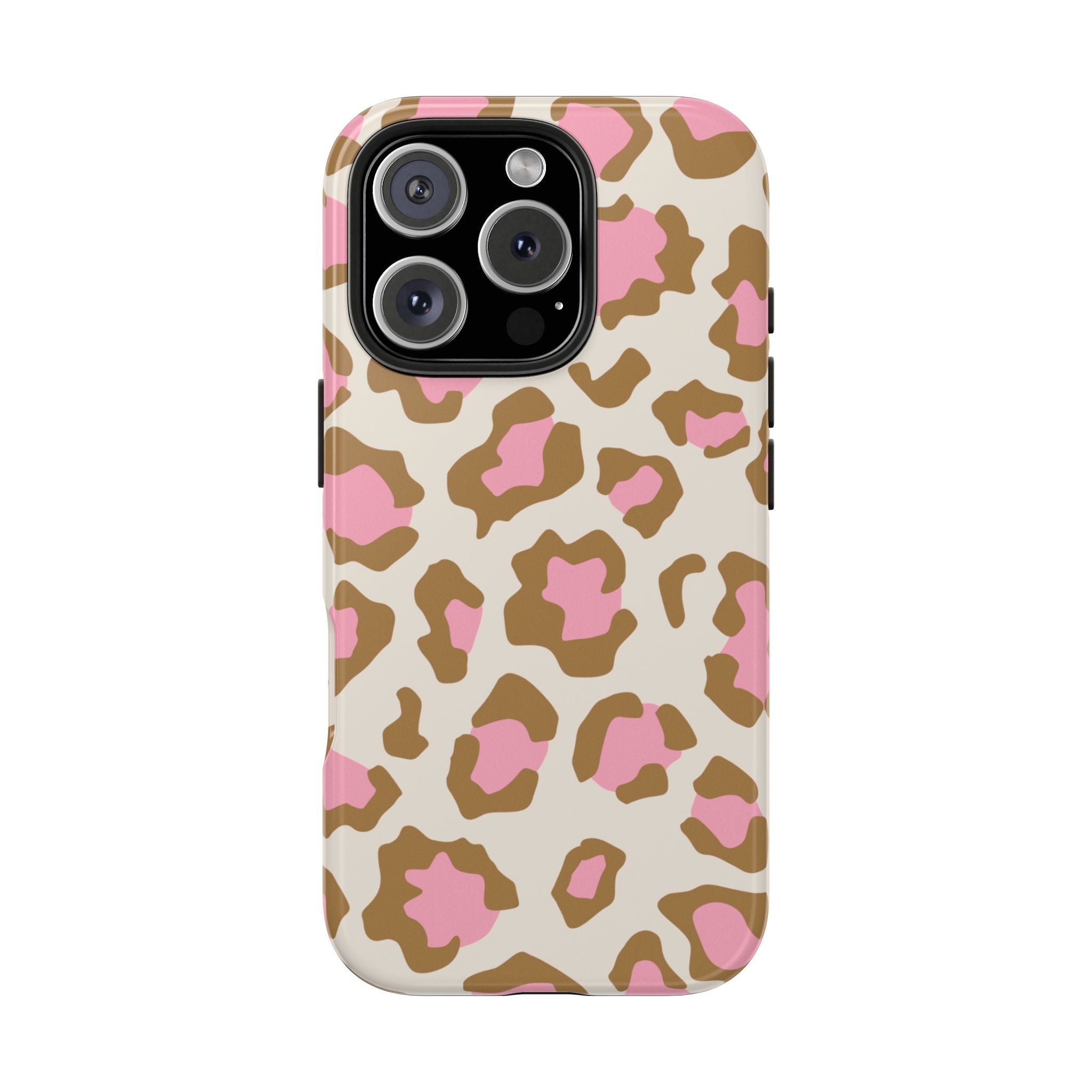 Pink Leopard Tough Phone Case — Protective Animal Print Phone Cover