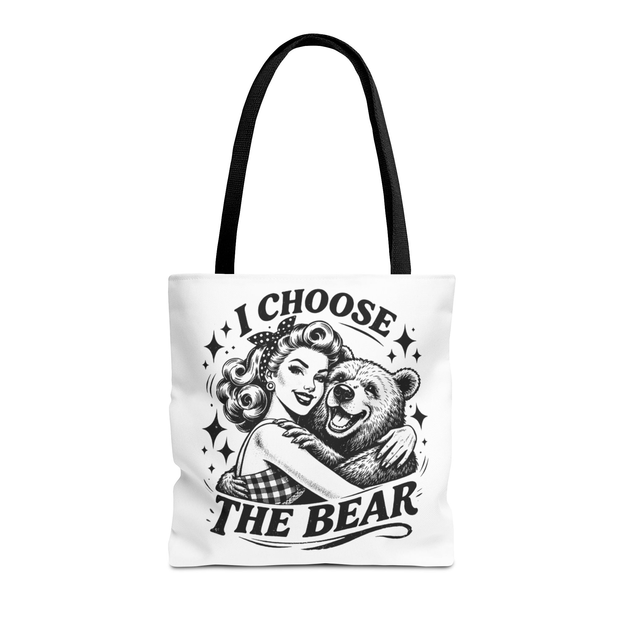 I Choose The Bear Retro Graphic Tote Bag
