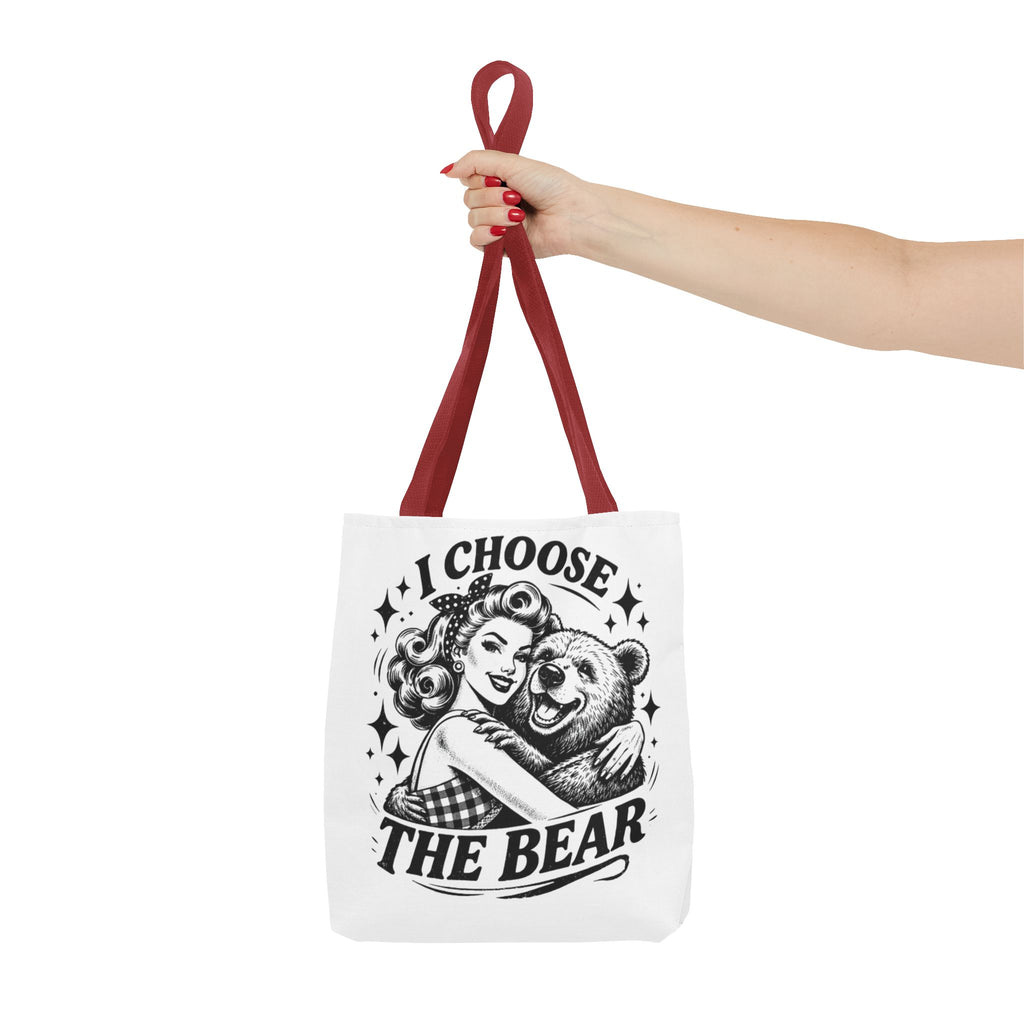 I Choose The Bear Retro Graphic Tote Bag