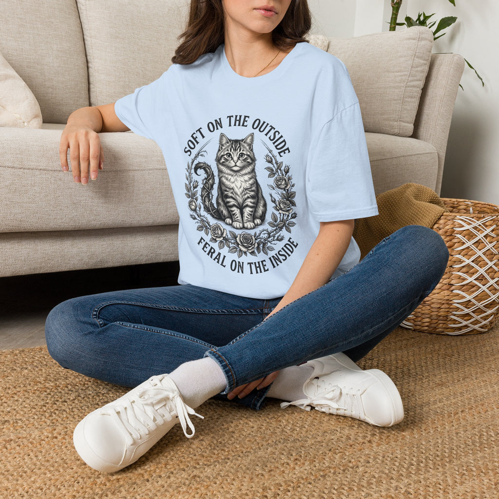 Cat Graphic T-Shirt — “Soft on the Outside, Feral on the Inside”