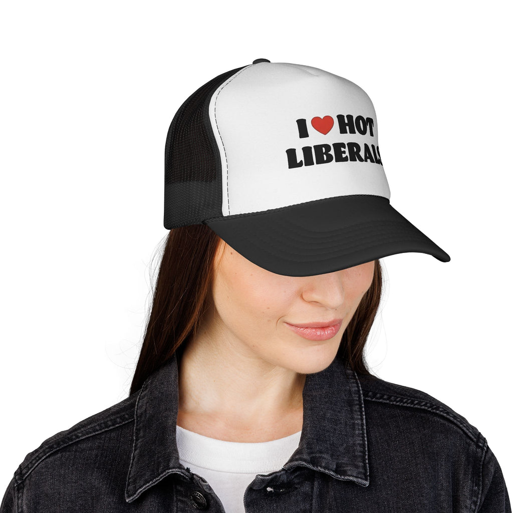 I  heart Hot Liberals Trucker Cap — Funny political trucker hat