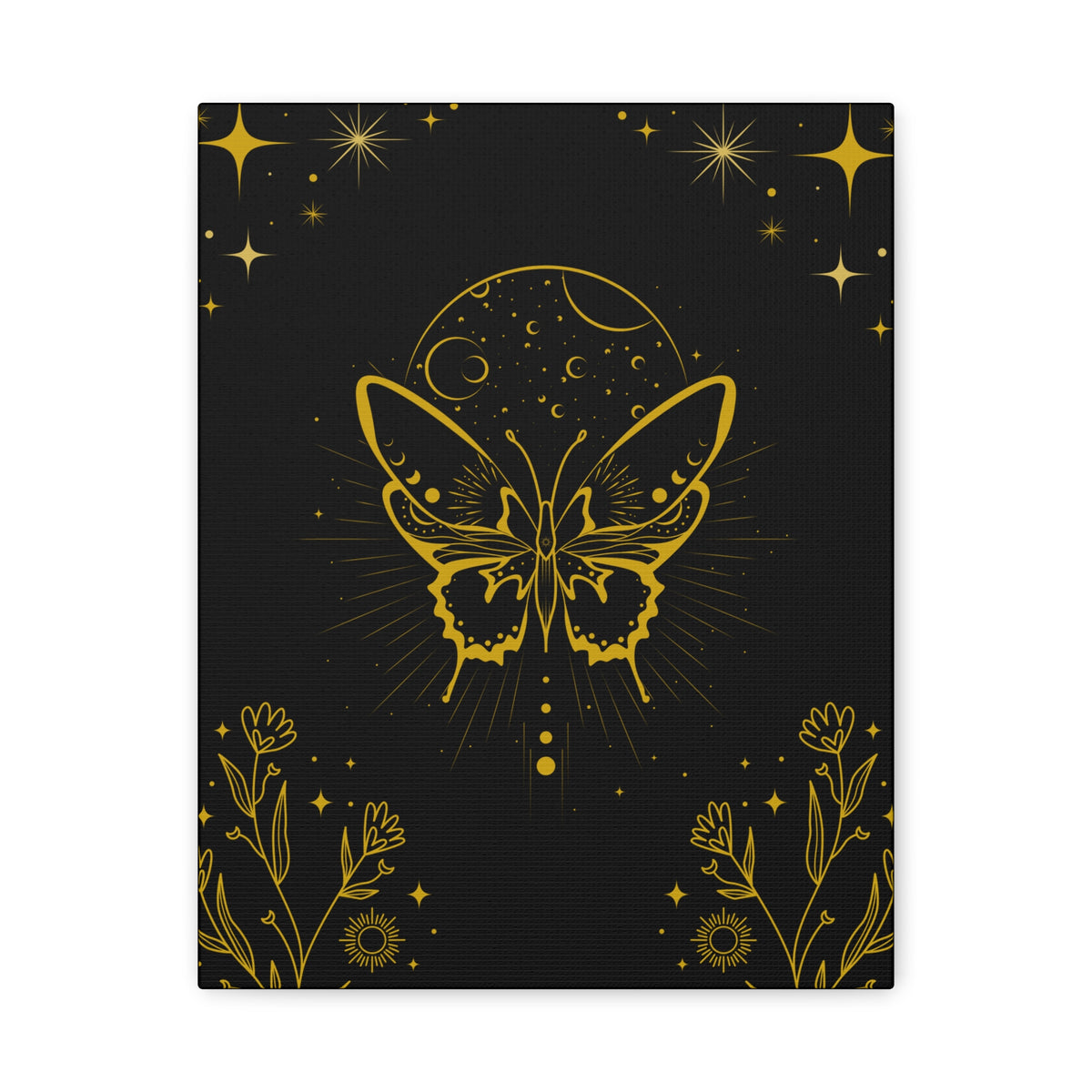 Mystic Gold Butterfly Canvas Wall Art