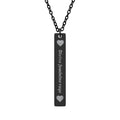 Engraved Vertical Bar Necklace — Personalized Name Pendant with Heart Accents