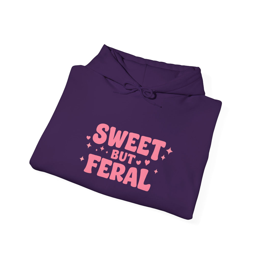 Hoodie — "Sweet But Feral" Pink Graphic Pullover