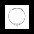 Engravable Heart Cuff Bracelet — Personalized Silver Wire Bangle for Gifts