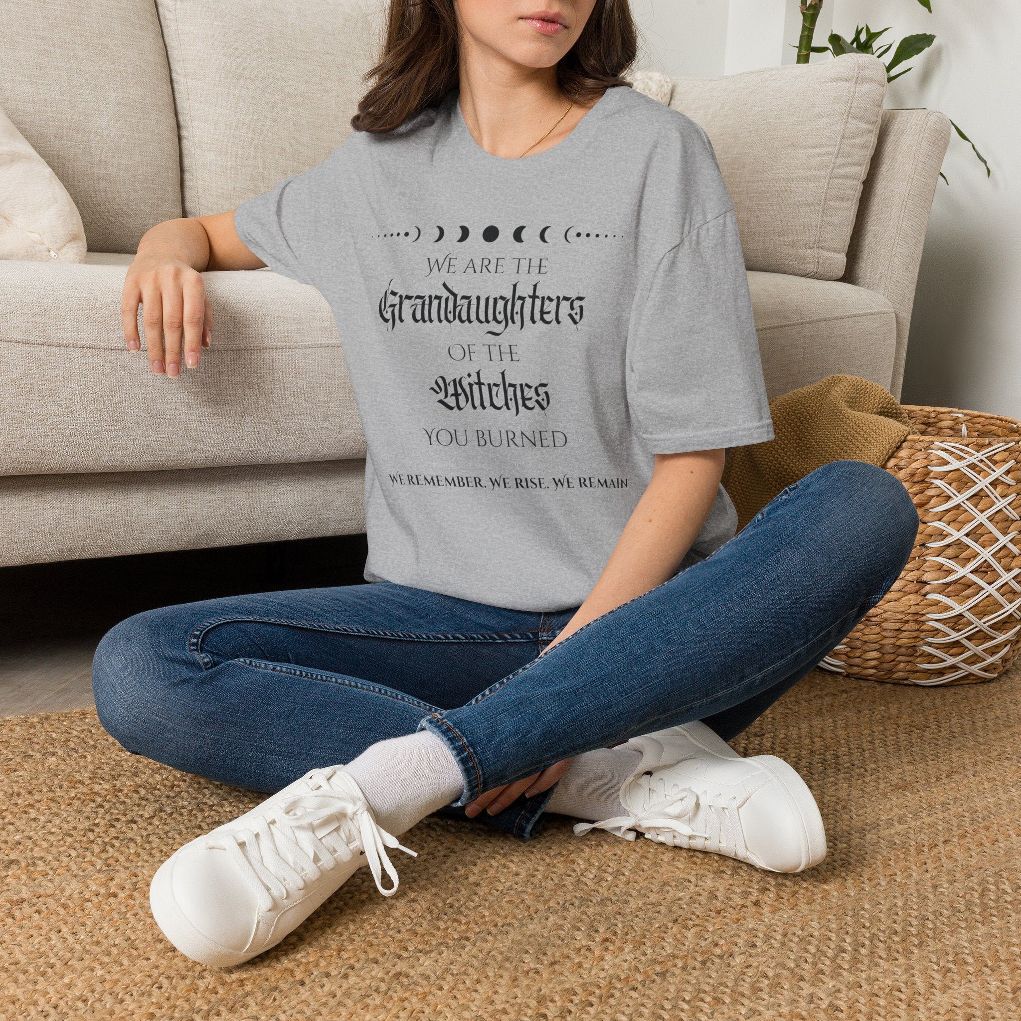 "We Are the Granddaughters of the Witches You Burned" Feminist Moon Phase Tee