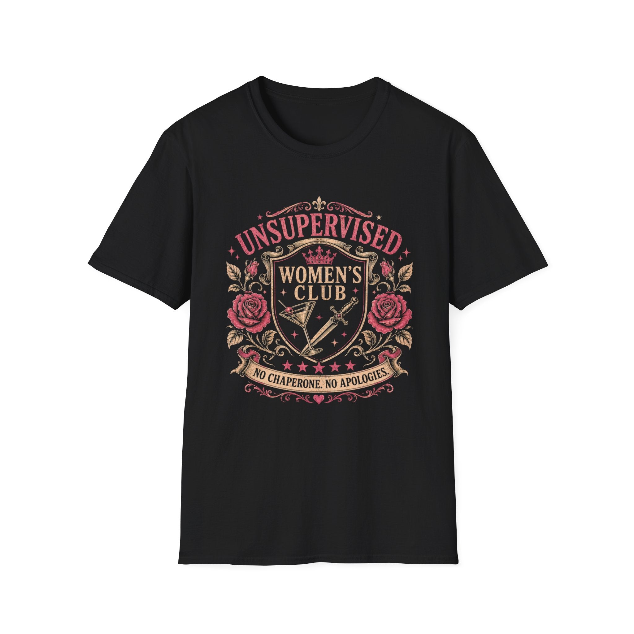 “Unsupervised Women’s Club” Vintage Feminist T-Shirt | No Chaperone No Apologies Tee | Funny Feminist Gift