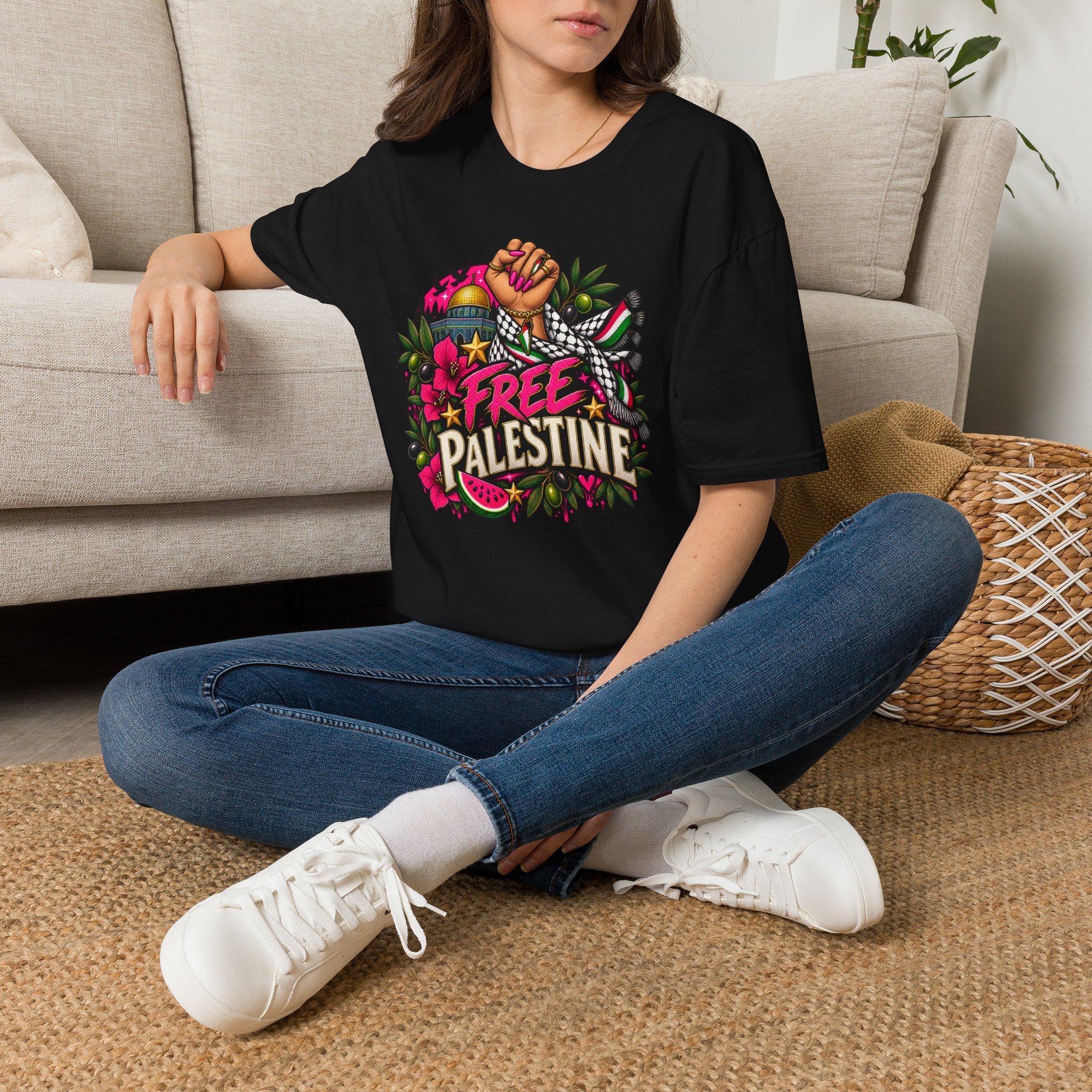 Free Palestine Graphic Tee | Feminist Protest Shirt