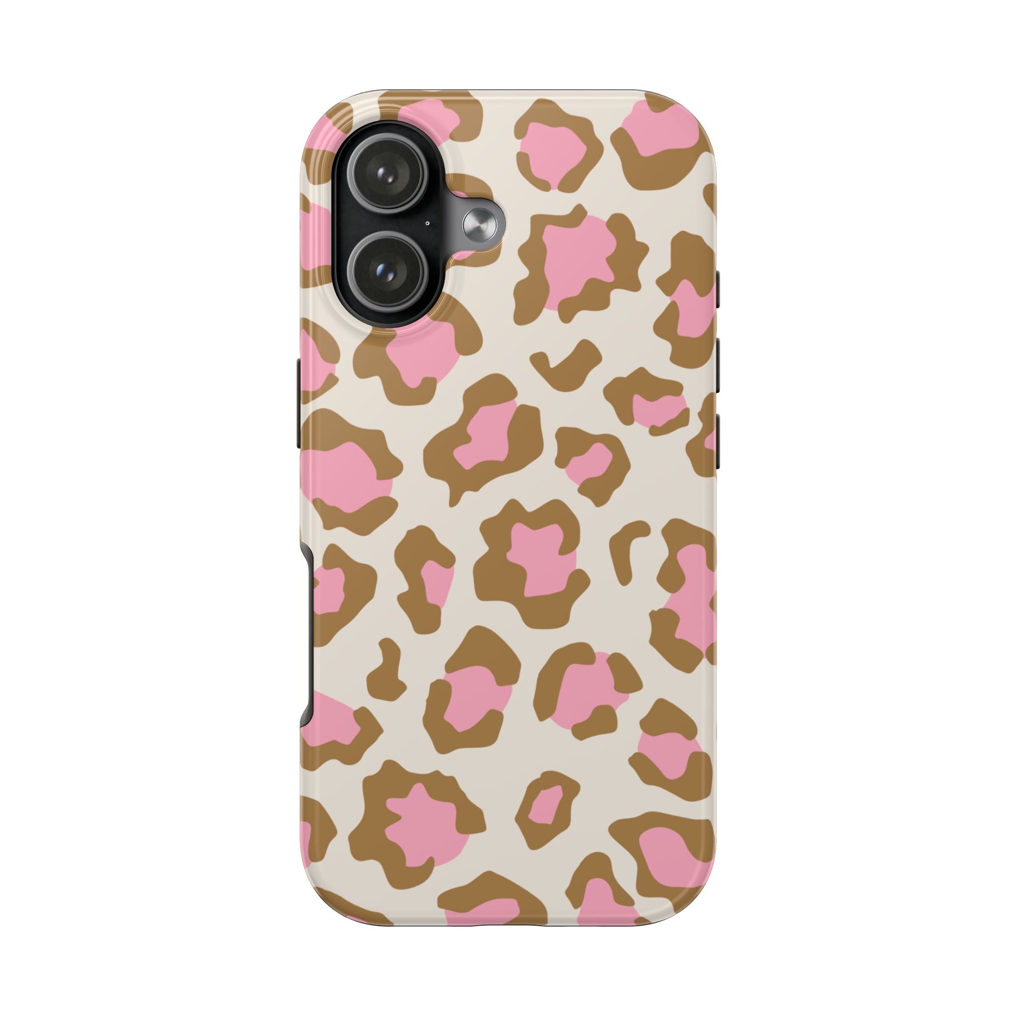 Pink Leopard Tough Phone Case — Protective Animal Print Phone Cover