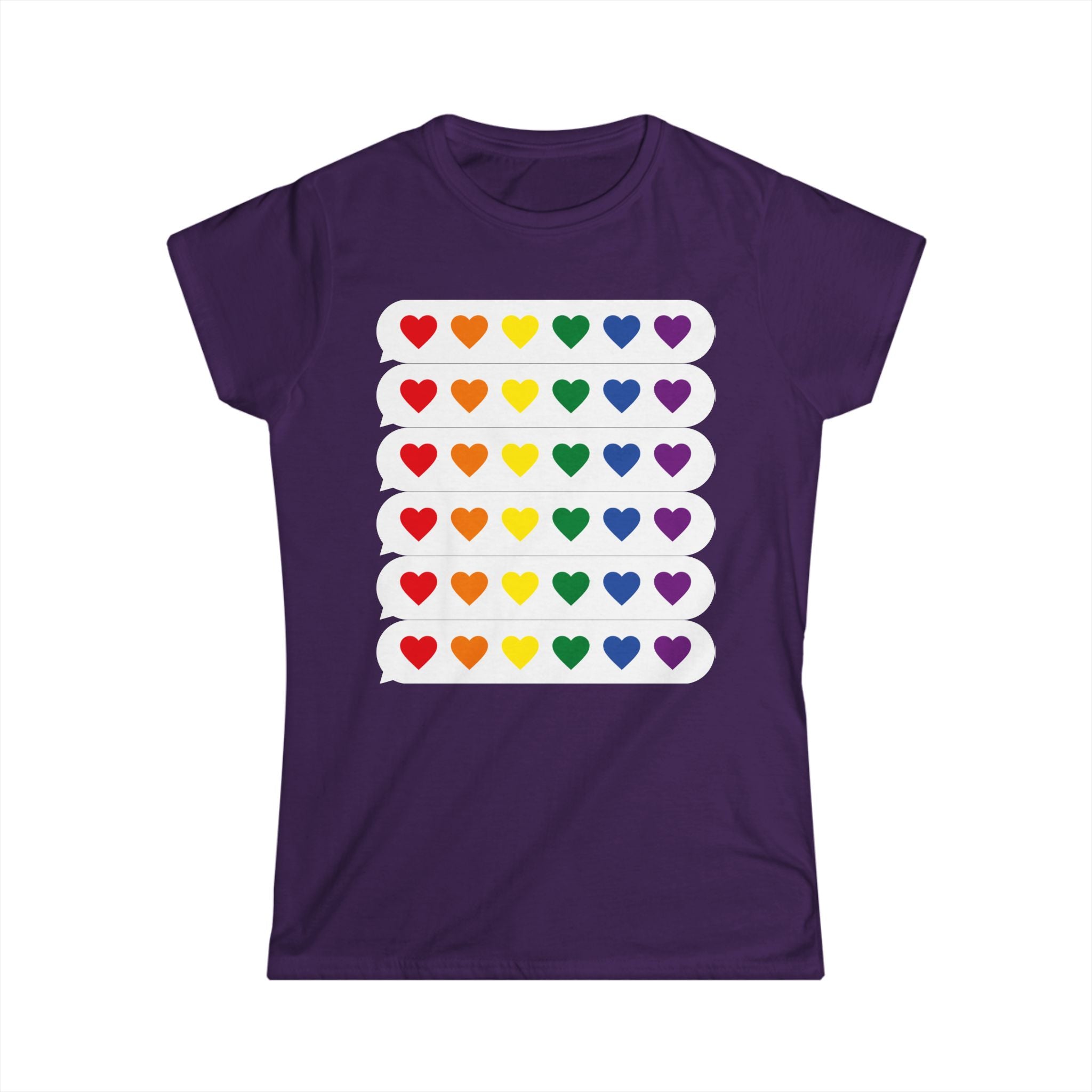 Rainbow Heart Grid Tee — LGBTQ+ Pride Women's T-Shirt