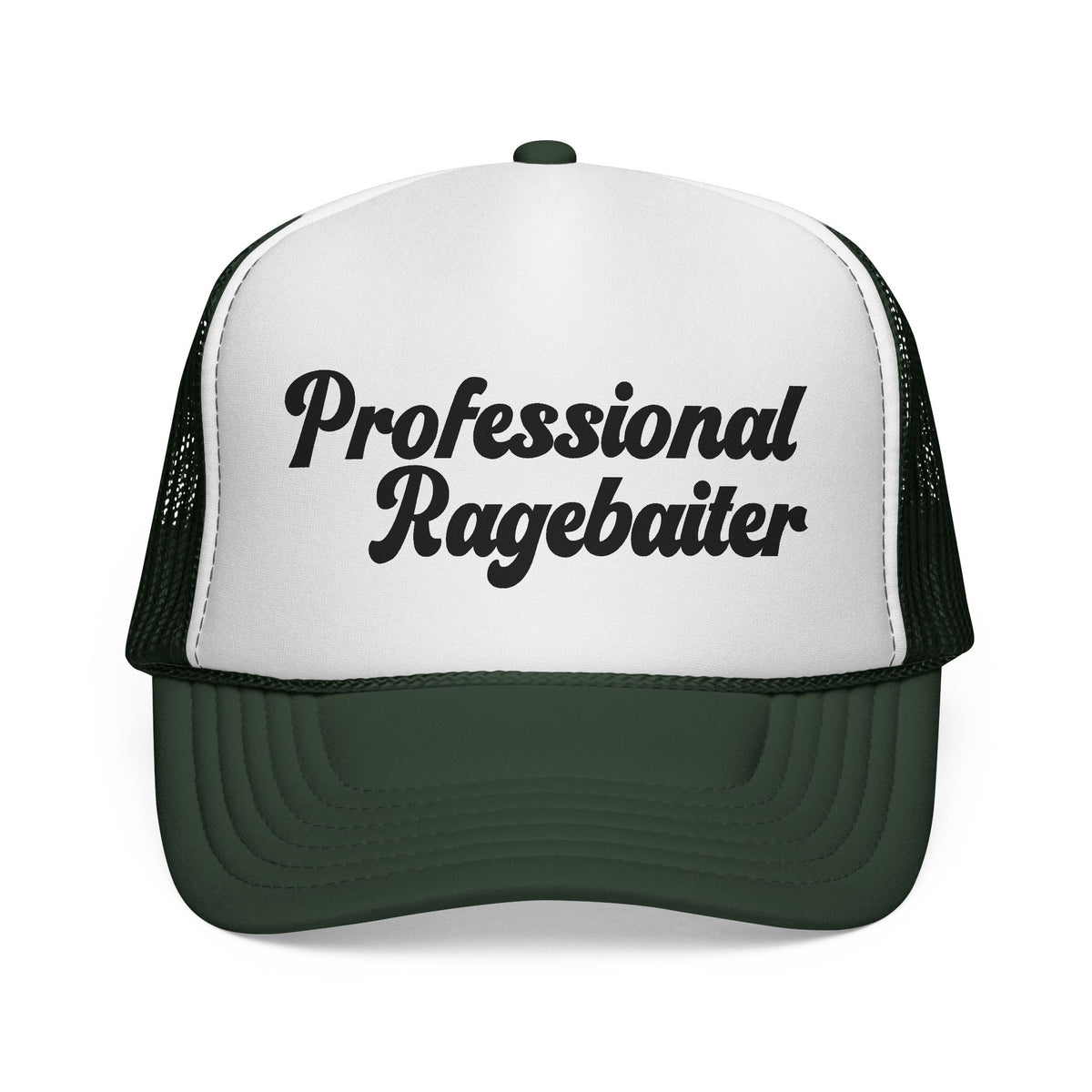 Trucker Cap — "Professional Ragebaiter" Retro Script Mesh Hat