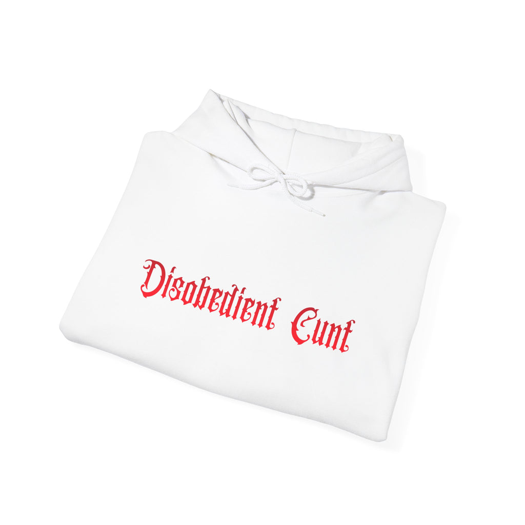 Disobedient Cunt Hoodie – Gothic Red Lettering Feminist Sweatshirt