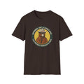 brown graphic tee featuring a Smokey Bear parody badge design. Text reads “Remember, Only a Livable Wage Can Prevent Warehouse Fires.” Funny labor rights shirt, workers’ rights tee, sarcastic anti-Amazon shirt, pro-union graphic tee, funny political gift.