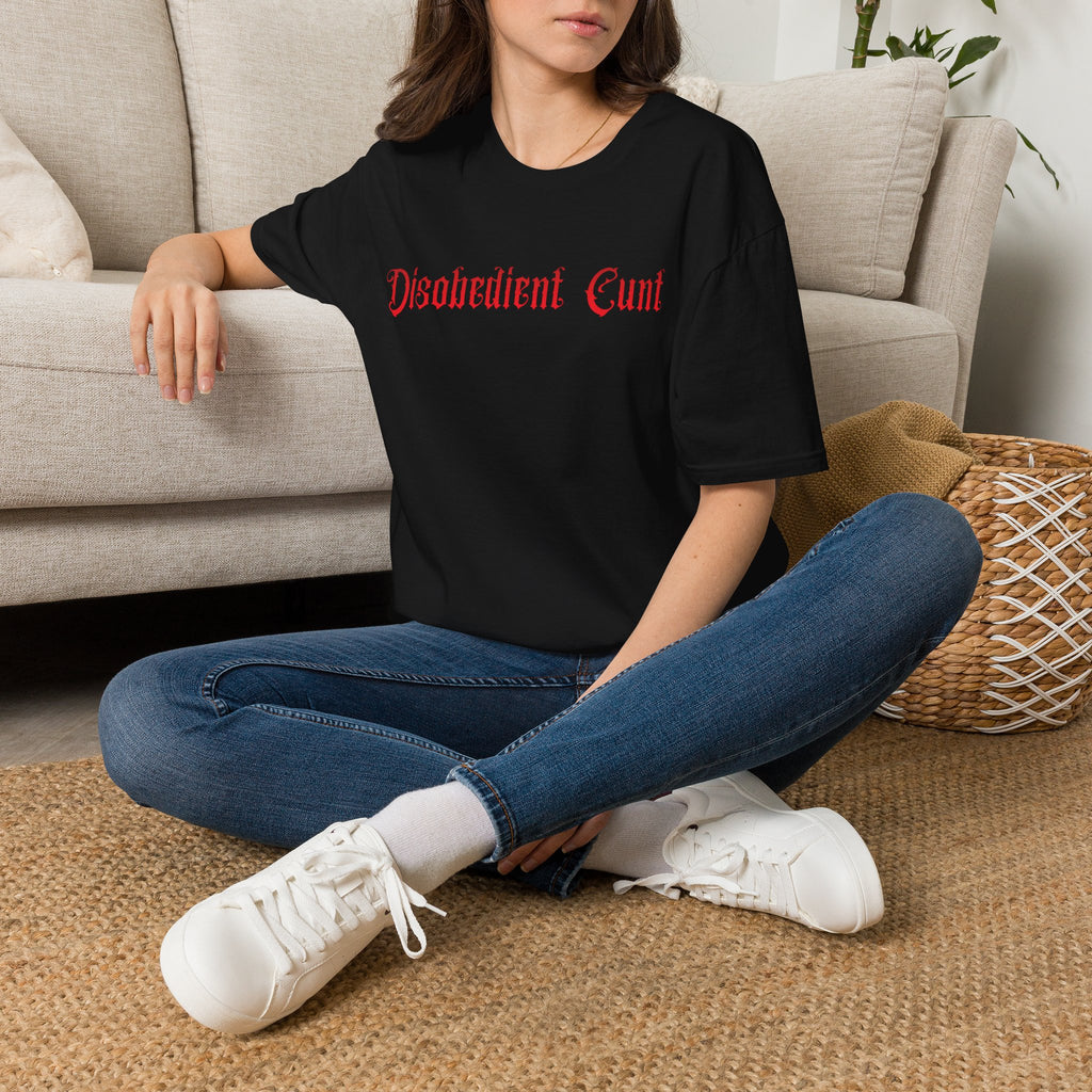 Disobedient Cunt Tee | Feminist Gothic Graphic T-Shirt | Dark Academia Witchy Statement Shirt