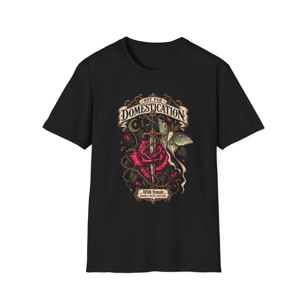 Not for Domestication Women’s Graphic Tee | Feral Feminist Shirt | Dark Botanical T-Shirt