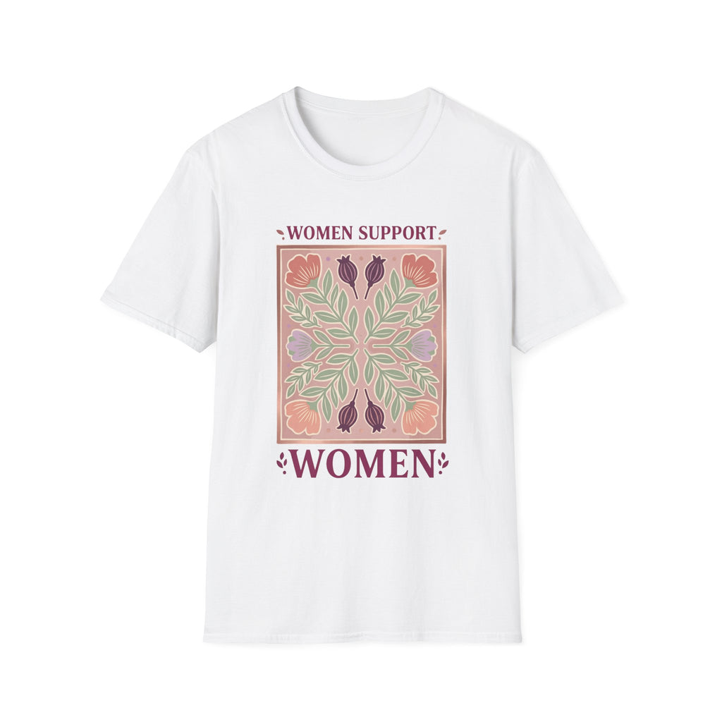 Women Support Women T-Shirt | Floral Botanical Feminist Tee | Boho Sage Green Graphic Shirt