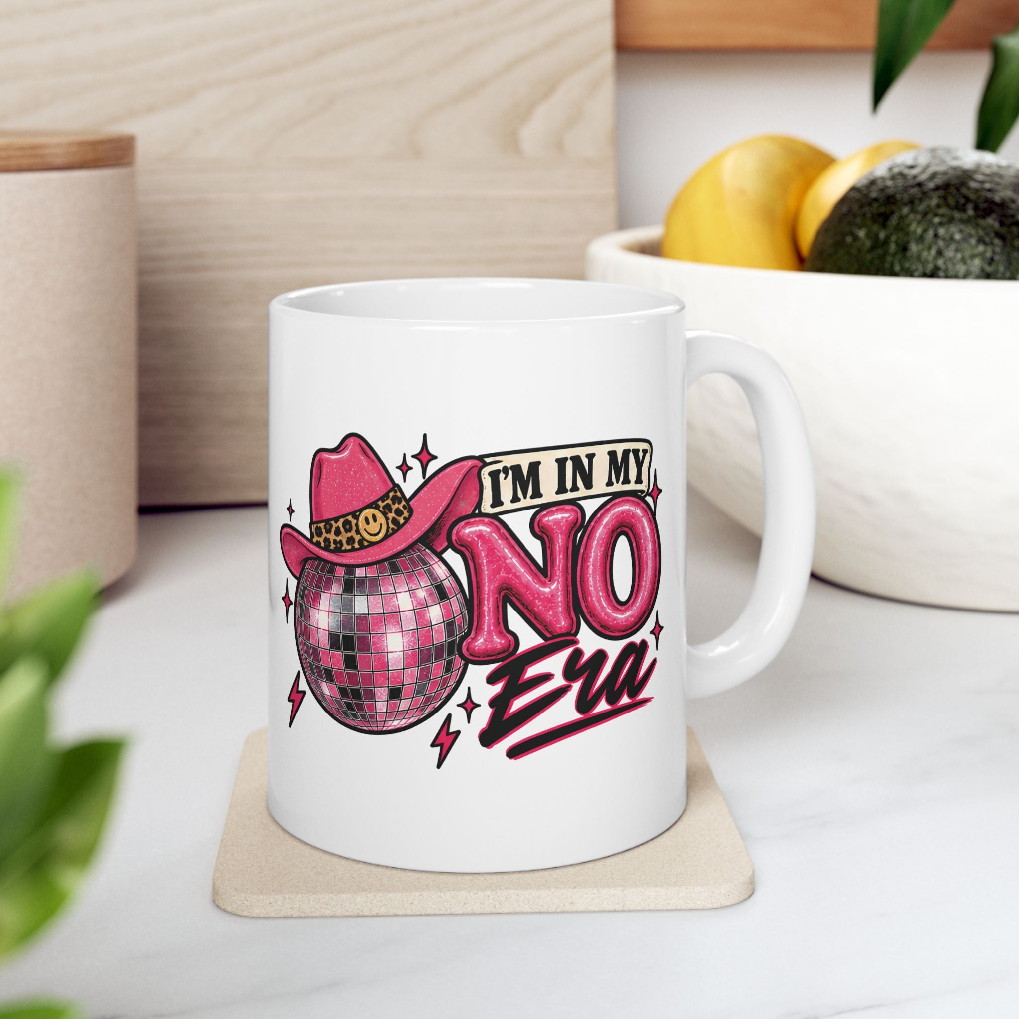 I’m In My No Era Mug — Disco Ball Cowboy Hat Feminist Coffee Mug