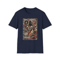 Bold anti-fascist feminist graphic t-shirt with distressed protest poster artwork. Three women in resistance poses destroying hate symbols in flames. Text reads “Smash the Patriarchy — Destroy Hate — No More Racism, No More Misogyny.” Punk feminist shirt, anti-racism tee, women’s resistance graphic shirt, activist gift.