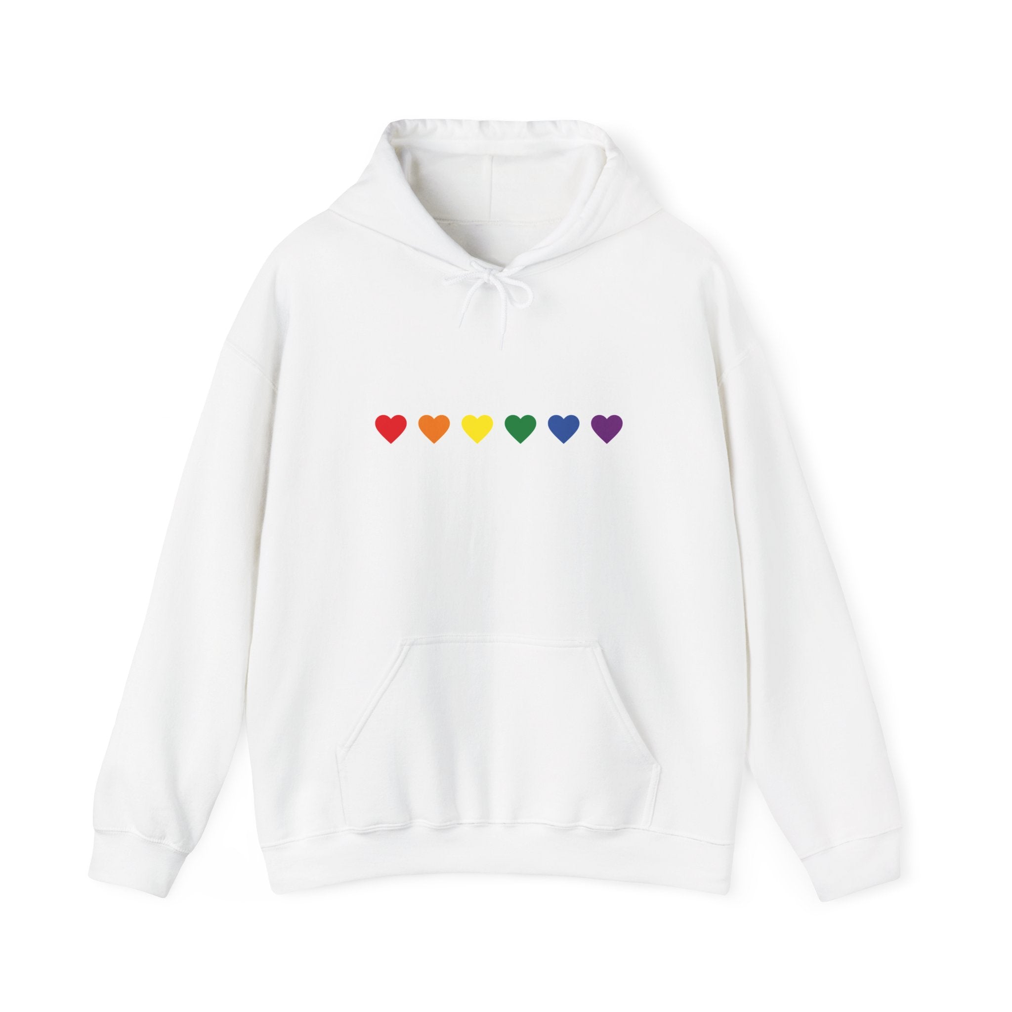 Rainbow Heart Hoodie — Minimal LGBTQ+ Pride Sweatshirt