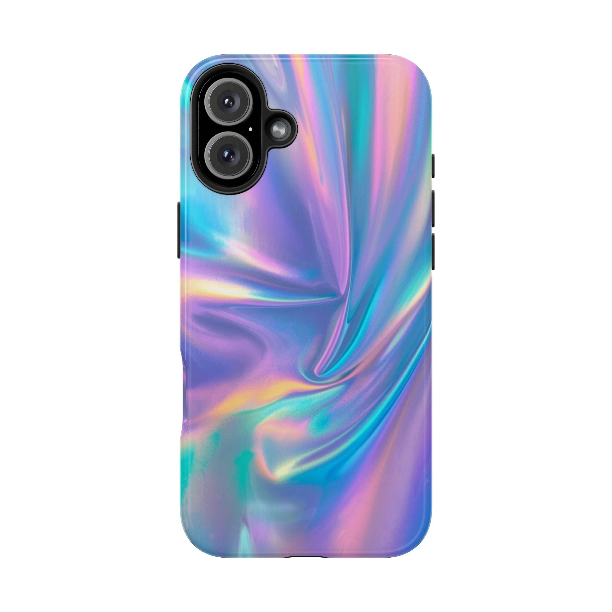 Iridescent Holographic Tough Phone Case – Shimmer Marble Protective Cover