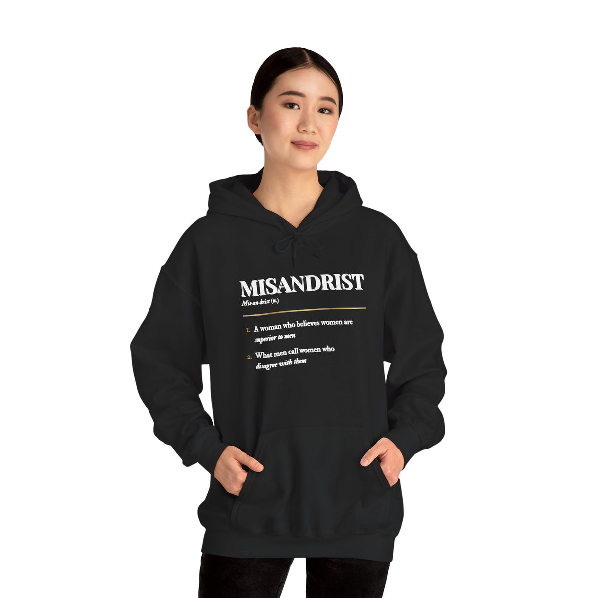 Misandrist Definition Hoodie – Funny Dictionary-Style Anti-Men Graphic Hoodie