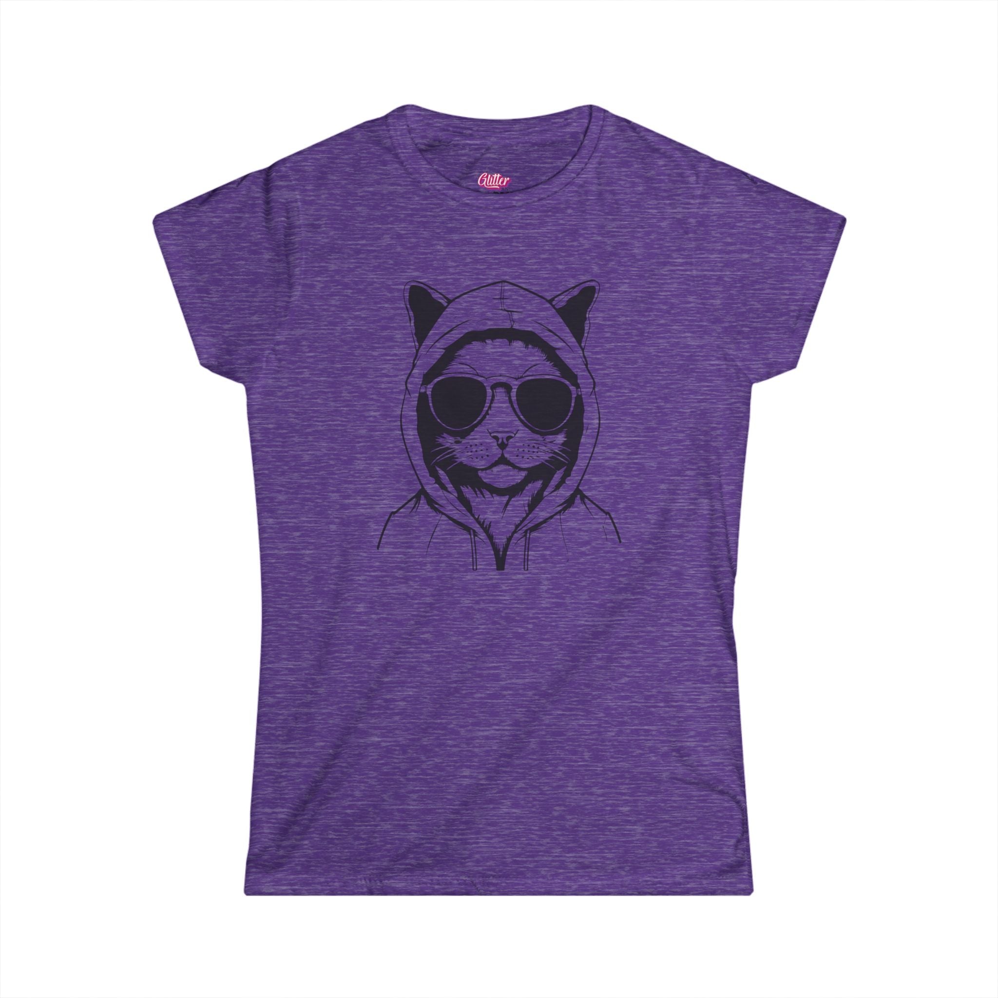 Cat in Hoodie Tee — Cool Cat Graphic Women's T-Shirt