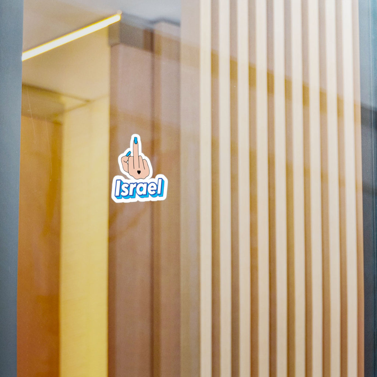 Israel Middle Finger Sticker — Kiss-Cut Vinyl Decal