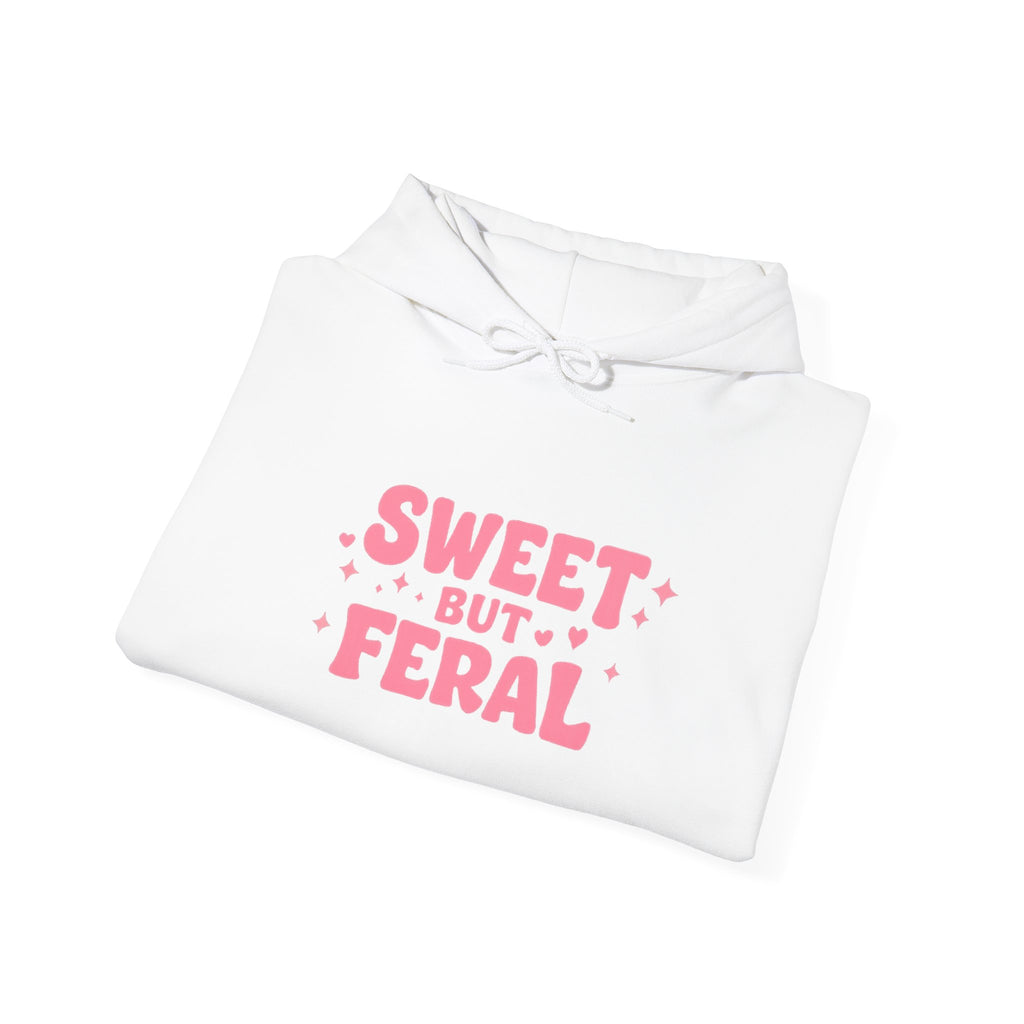 Hoodie — "Sweet But Feral" Pink Graphic Pullover