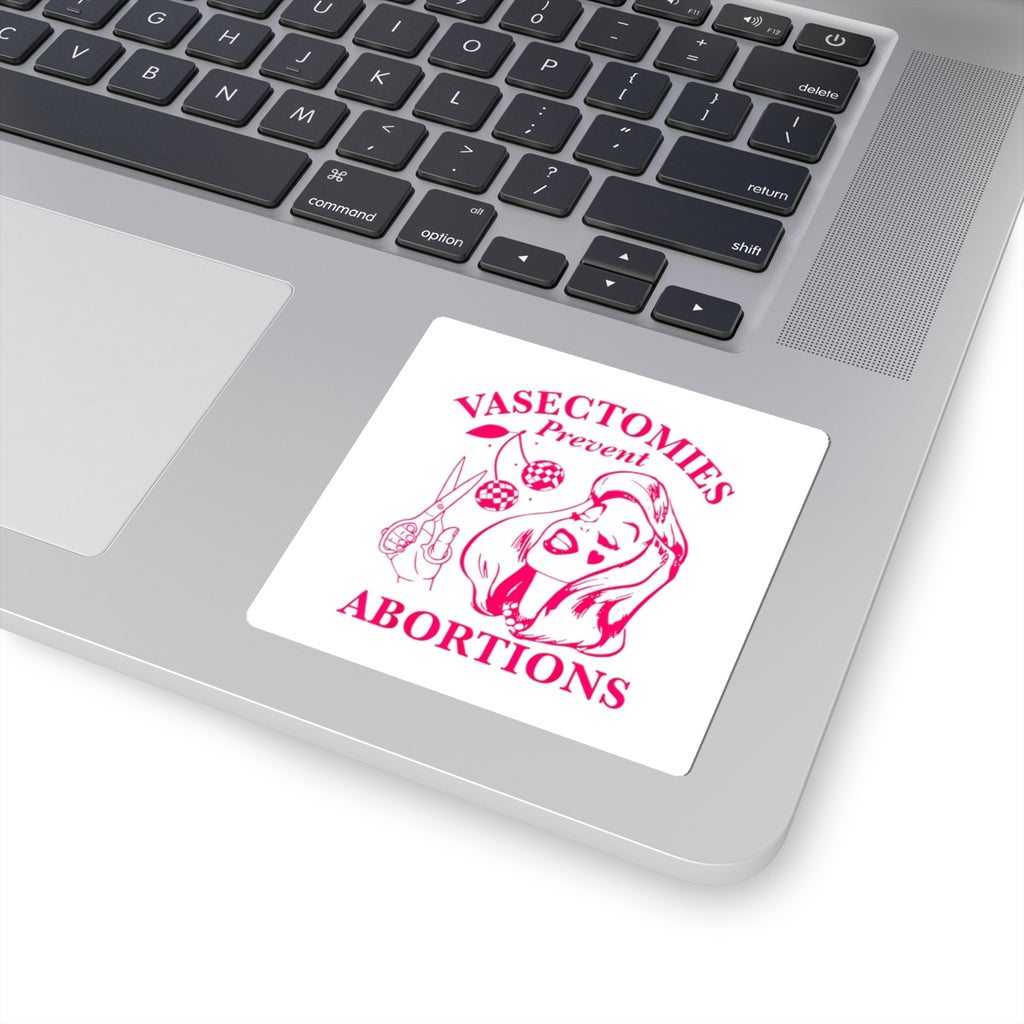 Sticker — "Vasectomies Prevent Abortions" Retro Feminist Pro-Choice Sticker