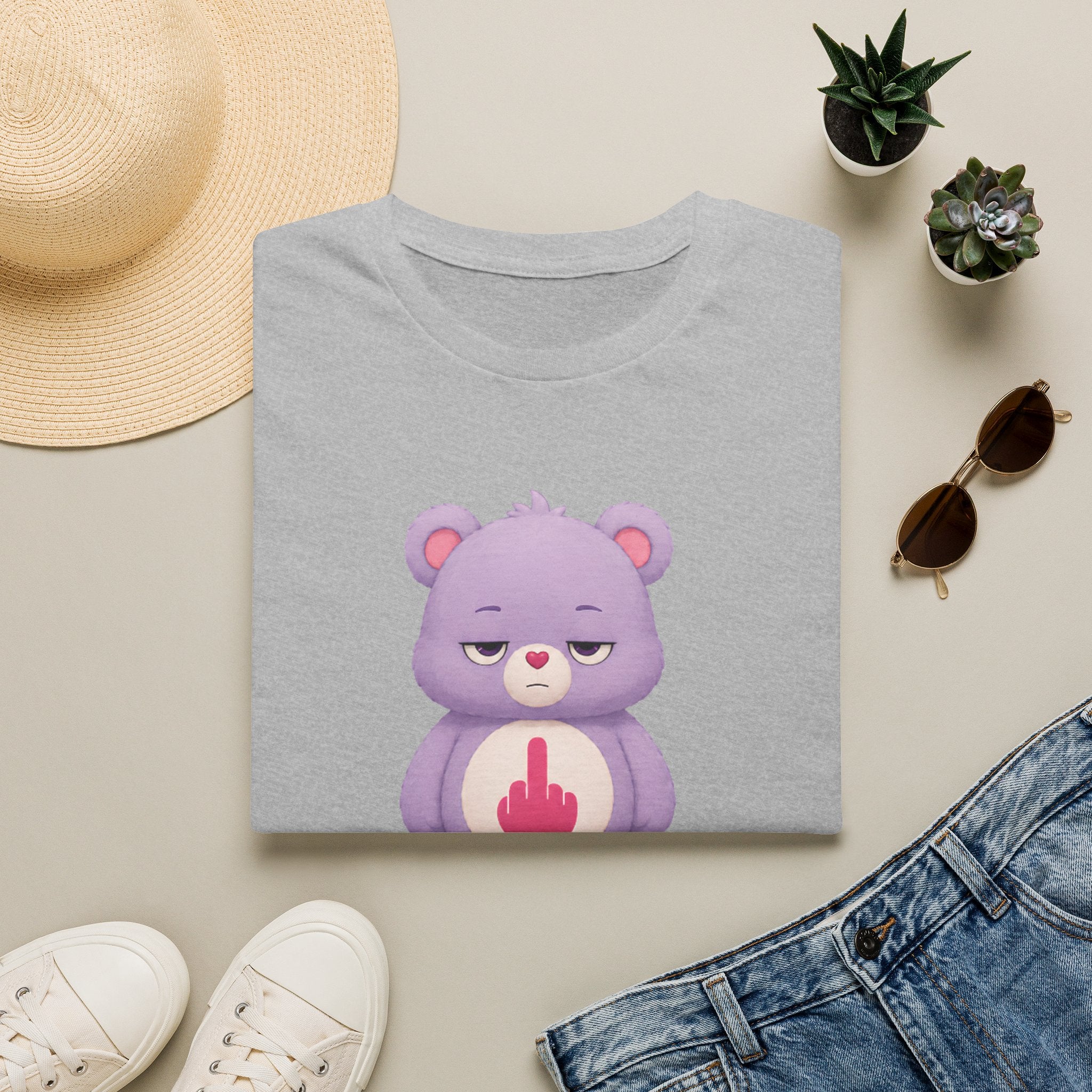 Don’t Care Bear Funny Sarcastic Shirt, Grumpy Bear Middle Finger Tee, Funny Women’s Graphic Tee, Sarcastic Gift for Her, IDGAF Shirt, Cute But Unbothered Tee, Funny Black Graphic Shirt, Sassy Bear...