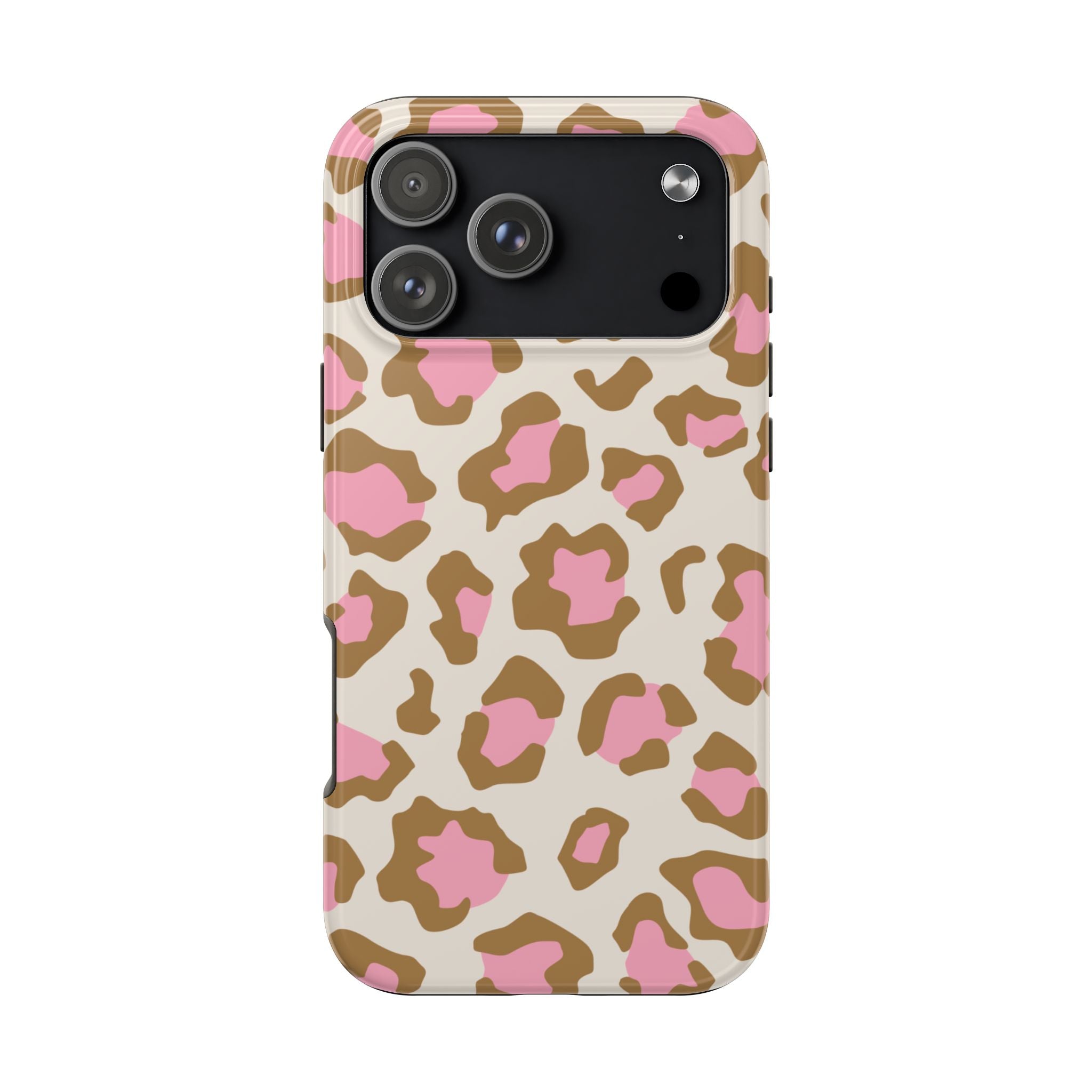 Pink Leopard Tough Phone Case — Protective Animal Print Phone Cover
