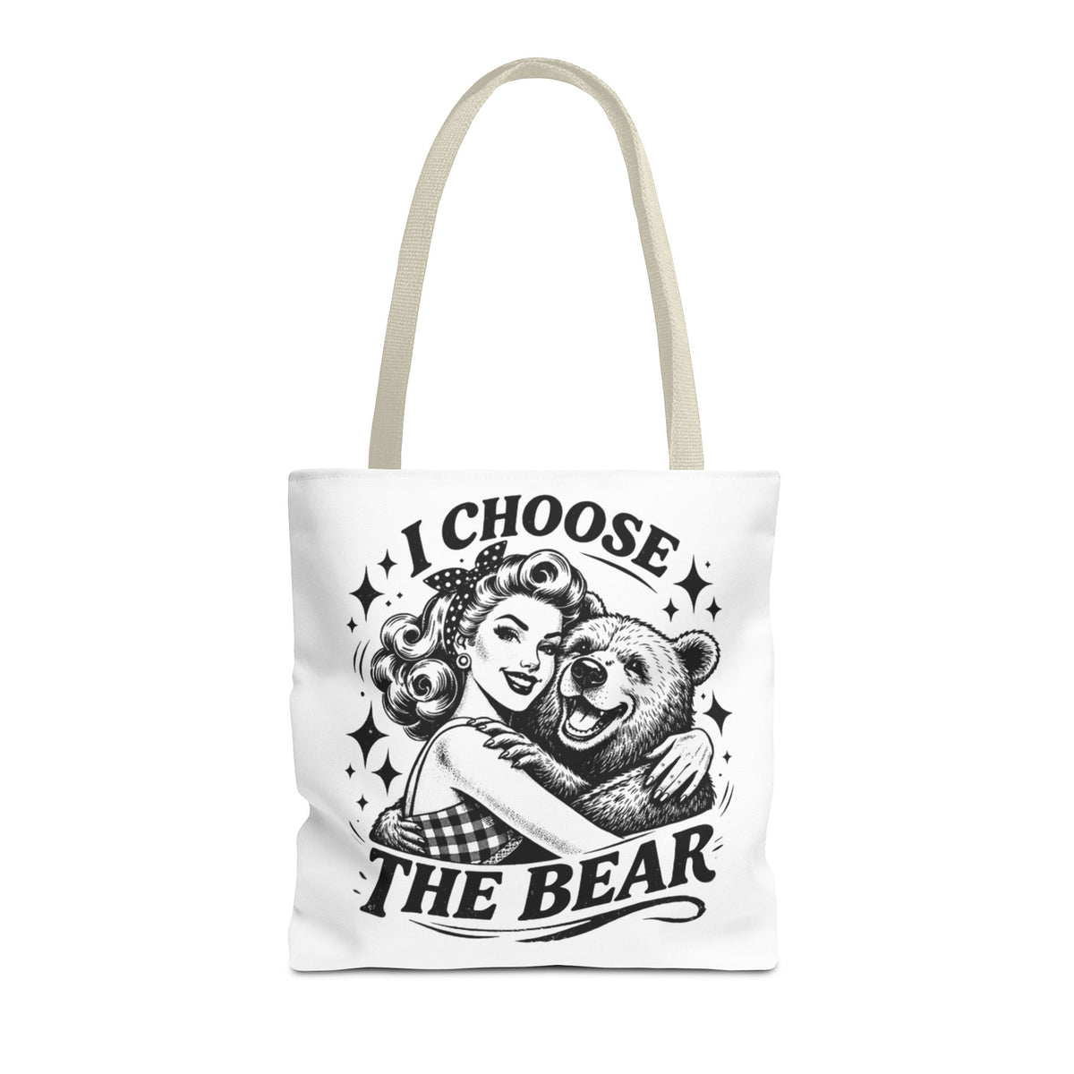 I Choose The Bear Retro Graphic Tote Bag