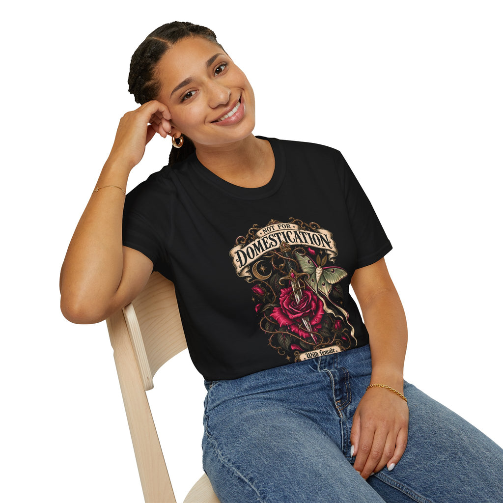 Not for Domestication Women’s Graphic Tee | Feral Feminist Shirt | Dark Botanical T-Shirt