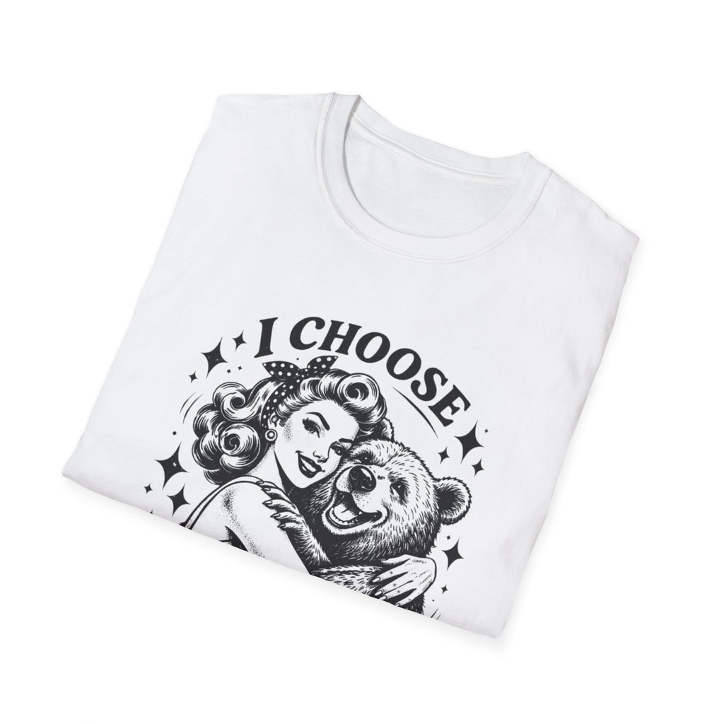 I Choose The Bear T-Shirt — Vintage Pinup Bear Hug Tee