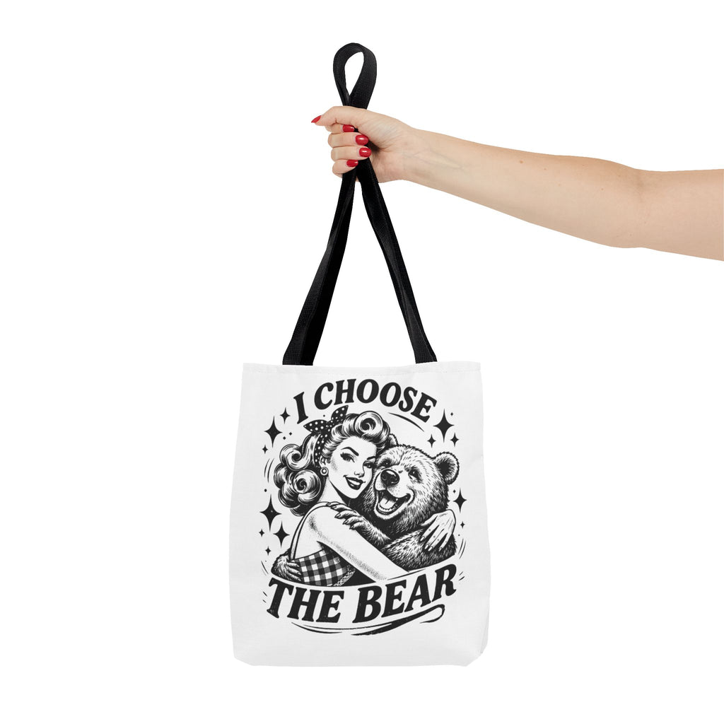 I Choose The Bear Retro Graphic Tote Bag
