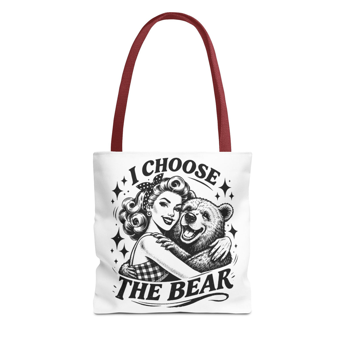 I Choose The Bear Retro Graphic Tote Bag