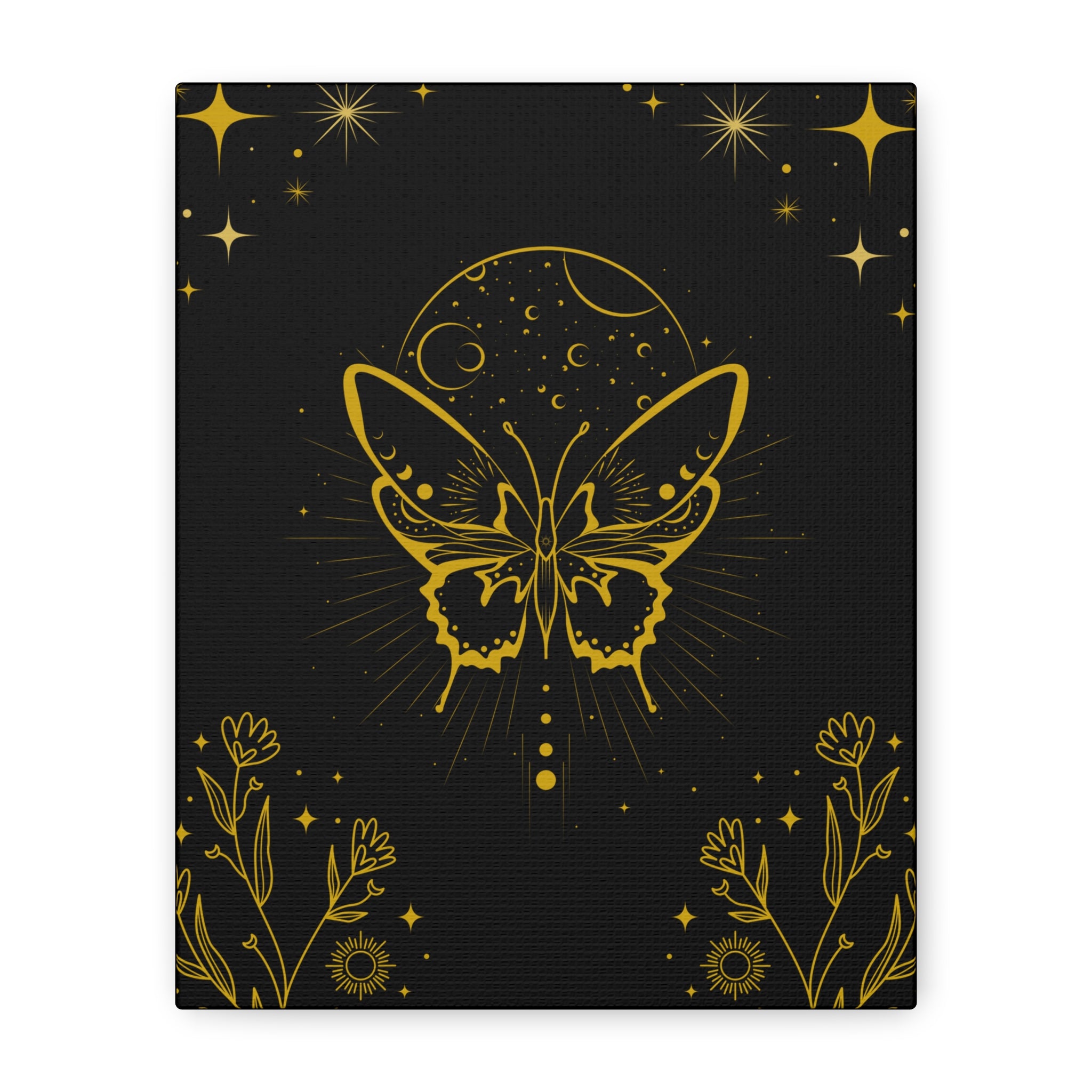 Mystic Gold Butterfly Canvas Wall Art