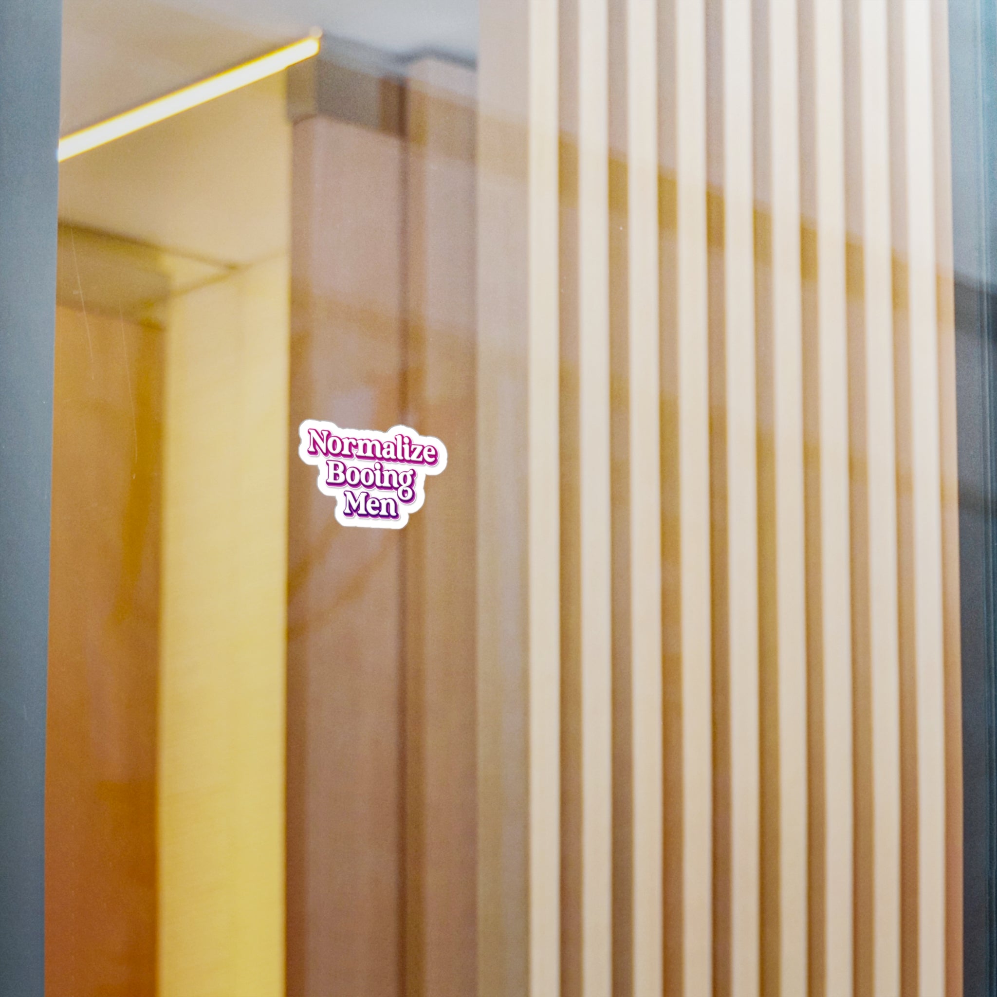 Normalize Booing Men Sticker — Feminist Slogan Kiss-Cut Vinyl Decal