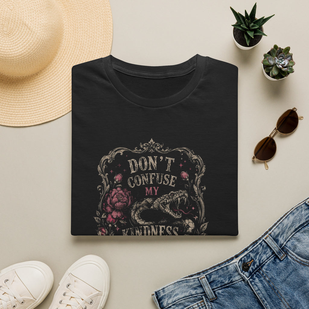 Don’t Confuse My Kindness With Permission Shirt, Snake and Roses Feminist Tee, Gothic Vintage Graphic