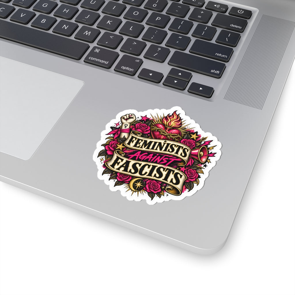 Feminists Against Fascists Kiss-Cut Sticker — Bold Political Feminist Decal