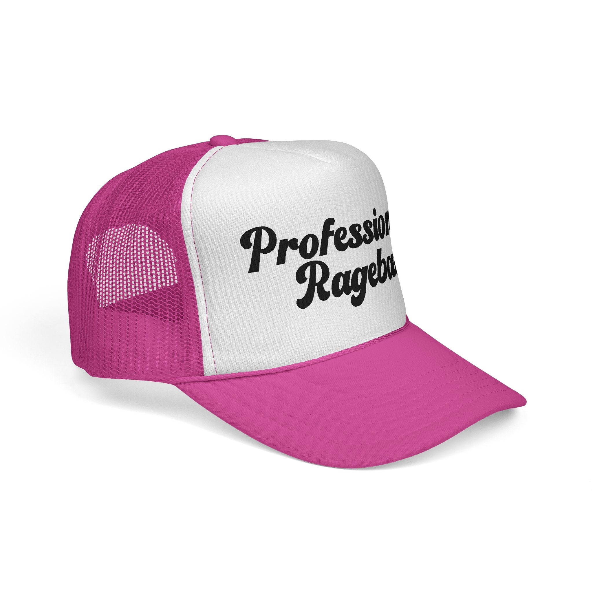 Trucker Cap — "Professional Ragebaiter" Retro Script Mesh Hat