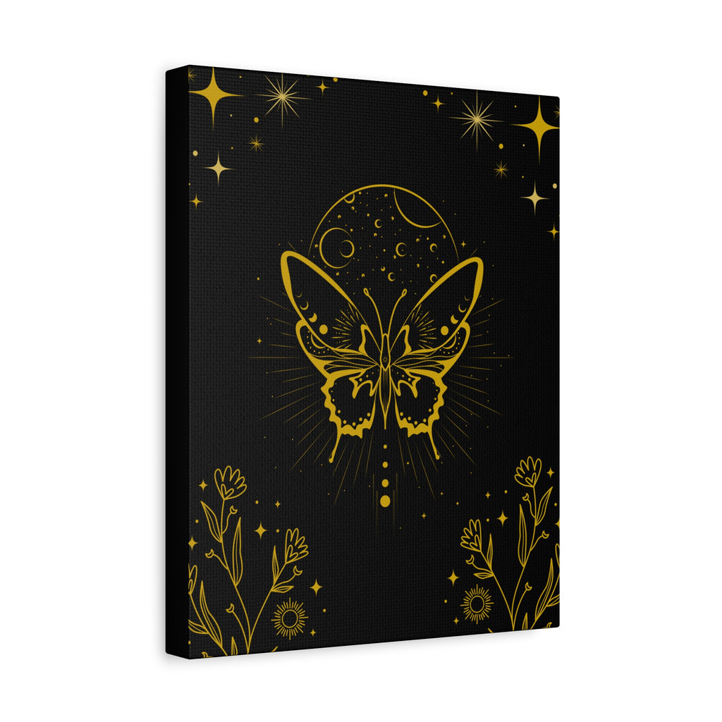 Mystic Gold Butterfly Canvas Wall Art