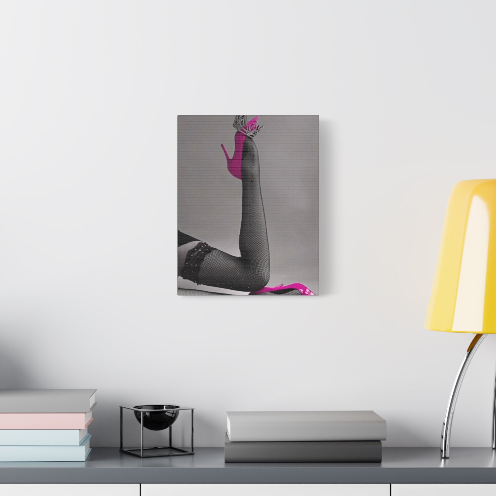 Pink Heels Pinup 11x14 Canvas Print